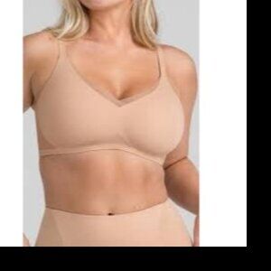 Honeylove Crossover Bra Wireless Back Closure Nude Plus Size 1X Padded